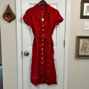 Quince 100% European Linen Button Front Dress